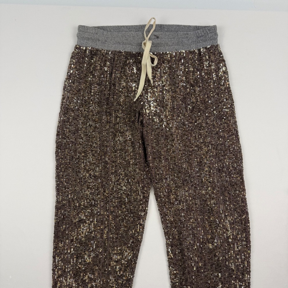 Dolan T-Shirt Sequin Joggers‎ Bronze Gold Sparkly Party Pants Mens Small